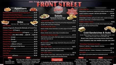 Online Menu of Front Street Deli Restaurant, Hollidaysburg ...