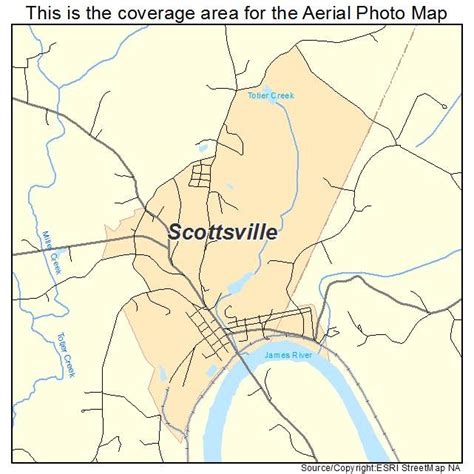 Aerial Photography Map of Scottsville, VA Virginia