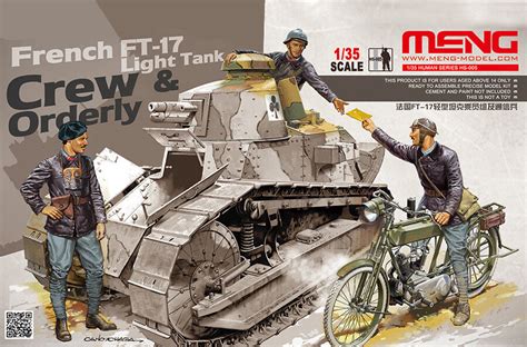 Meng Model 1:35 - French FT-17 Light Tank Crew and Orderly - Panzer Models