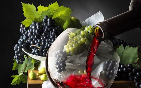 Fond d'écran : raisin et vin - Grapes and wine wallpaper