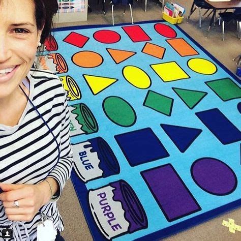 Learning Shapes & Colors Activity Carpets | Classroom carpets, Classroom rug, Modern classroom