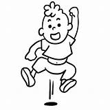 Jumping Black And White Clipart sketch template