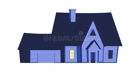 House at Night, Building with Glowing Windows Stock Vector - Illustration of graphic ...