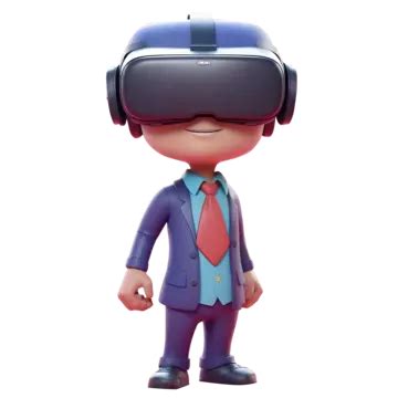 Man Wearing Vr Glasses 3d Cartoon Design, Vr Glasses, Virtual Reality ...