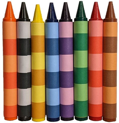 8 COLORED Jumbo Striped Crayon Collection - Etsy