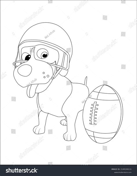 Dog Playing Football Cartoon Illustration Funny Stock Vector (Royalty ...