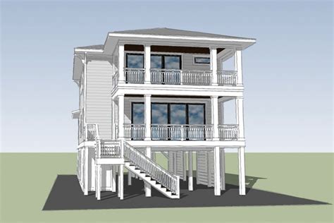 Plan 15279NC: Elevated Coastal House Plan with Elevator for a 30'-Wide ...