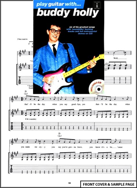 Play Guitar With Buddy Holly TAB Sheet Music Book +CD