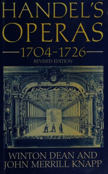 Handel's operas, 1704-1726 : Dean, Winton : Free Download, Borrow, and Streaming : Internet Archive