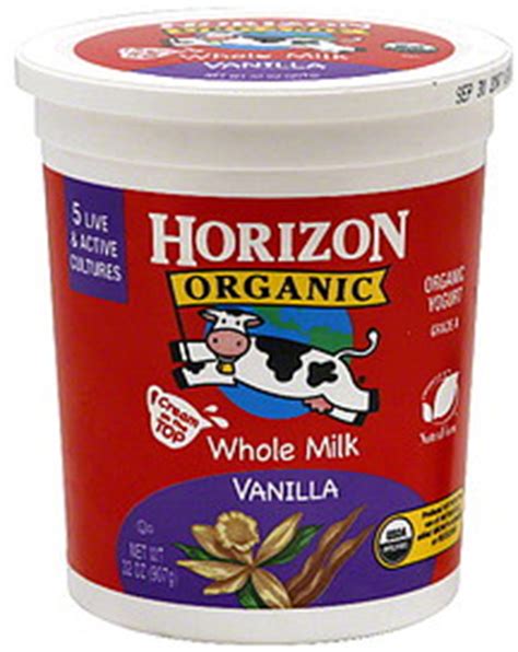 Horizon Organic Organic Yogurt Whole Milk, Vanilla 32.0 oz Nutrition ...