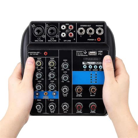 110-220v 4 Channel Bluetooth Mini Audio Mixer Mixing Console Amplifier ...