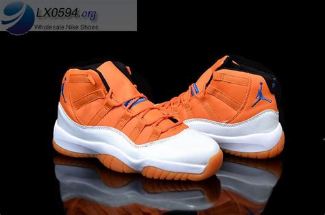 Air Jordan 11 Orange White Mens Sneakers -11081 - Wholesale Sneakers