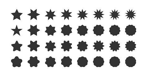 Premium Vector | Set of star shapes polygonal elements black geometric design symbol sign for ...