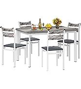 Amazon.com - Recaceik Dining Room Table Set with 4 Stools, Bar Kitchen Table and Chairs Set for ...