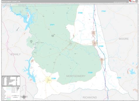 Montgomery County, NC Wall Map Premium Style by MarketMAPS - MapSales