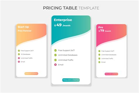 Modern Pricing Table Graphic by DESIGNSKIT · Creative Fabrica