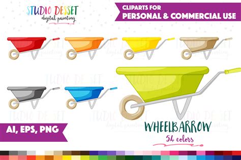 Clipart Wheelbarrow Vector | Custom-Designed Illustrations ~ Creative ...