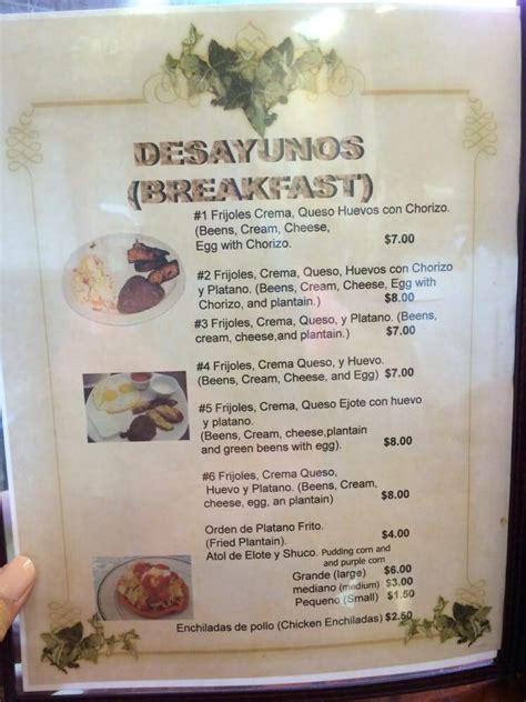 Menu at El Rey Del Pollo restaurant, Nyack