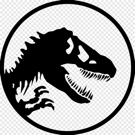 Jurassic Park Logo Printing, jurassic world, tyrannosaurus, monochrome ...