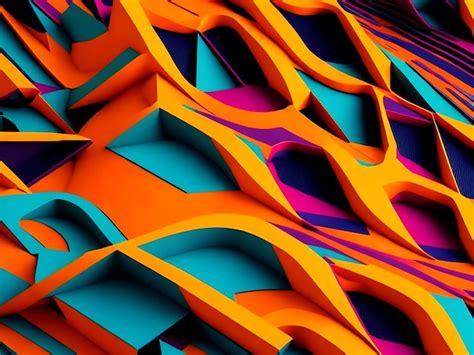 Premium AI Image | Abstract colorful geometric shapes background