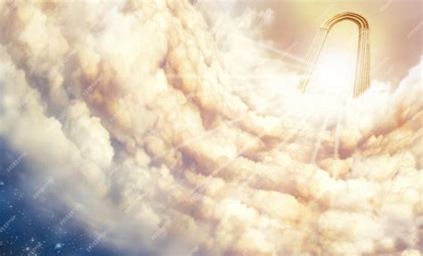 Premium Photo | Infinite sky above the clouds Shot of the Pearly Gates above the clouds