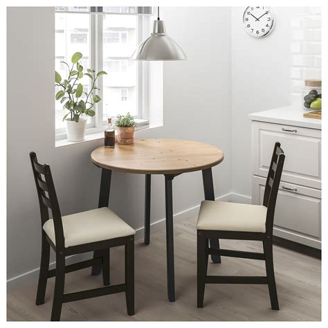 IKEA - GAMLARED / LERHAMN Table and 2 chairs light antique stain | Small dining table, Small ...