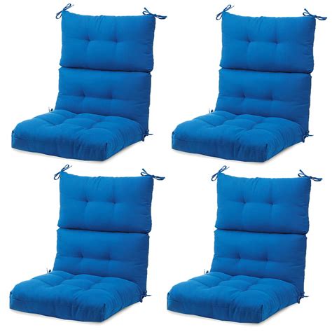 Romhouse Set of 4 Solid High Rebound Foam Chair Cushion for Outdoor Patio Garden Home, 44x21 ...