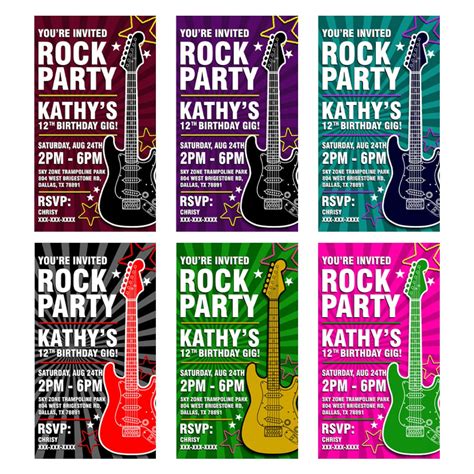 Rock Band Party Invitations PSD File Only Photoshop File - Etsy