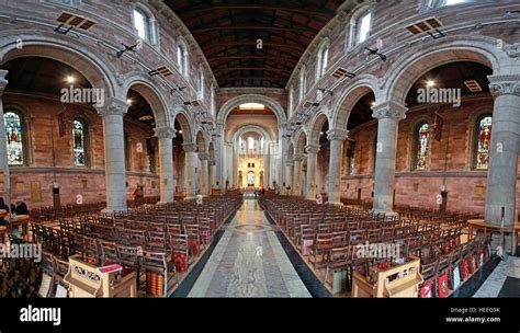 St Annes Belfast Cathedral Interior wide panorama Stock Photo - Alamy