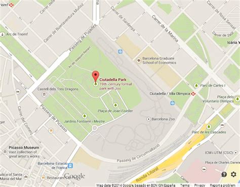 Map of Parc de la Ciutadella Barcelona