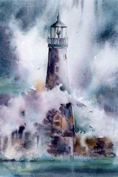 Lighthouse painting Original watercolor by dreaming8reality [Video] | Lighthouse painting ...