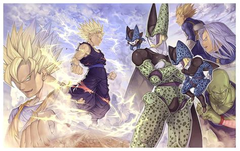 1920x1080px, 1080P free download | Z Fighters and Cell, fighters, gohan, dragonball, anime, HD ...