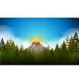 Scene with volcano eruption Royalty Free Vector Image