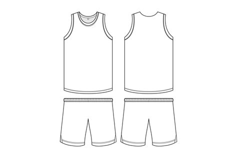 BASKETBALL JERSEY MOCKUP VECTOR LINE ART 19507206 Vector Art at Vecteezy