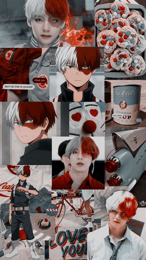 #taehyung #v #bts #kpop #anime #wallpaper #bokunohero #todoroki #shoto #bnh | Papel de parede ...