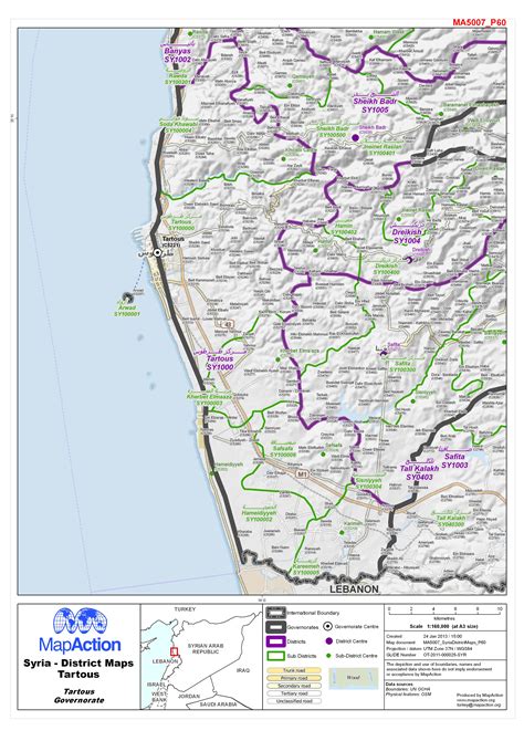 Syria - District Maps: Tartous District in Tartous Governorate ...