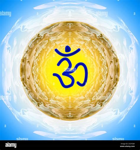 meditation with om symbol energy Stock Photo - Alamy