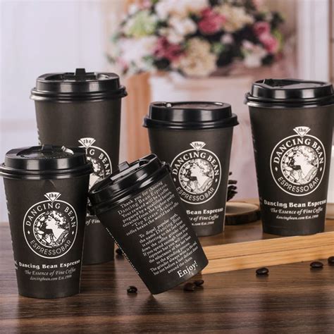 China Custom Printing Logo Disposable Single Wall Corrugated Paper Coffee Cup with Plastic Lids ...