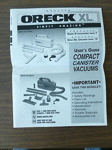 Oreck XL Handheld Vacuum Owners Manual - Free Shipping 9781586211103 | eBay