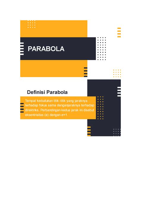 Parabola - Materi dan Rumus - Geometri Analitik - Studocu