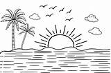 Palm Tree Beach Coloring Pages sketch template