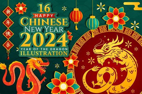 16 Happy Chinese New Year 2024 Illustration