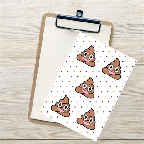 Poop Emoji Stickers Sheet Poo Emoji Stickers Funny | Etsy