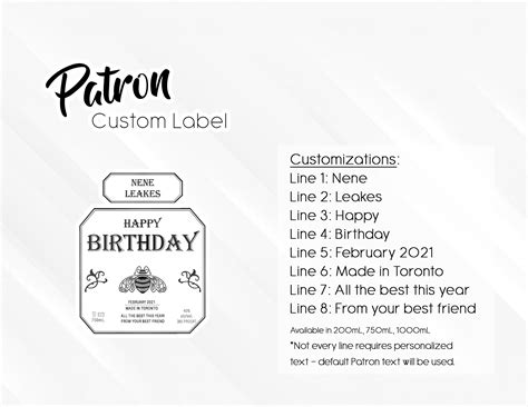 Patron Label Template