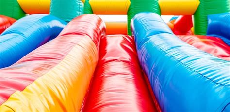 Premium Photo | Colorful inflatable playground structure for kids entertainment and outdoor fun