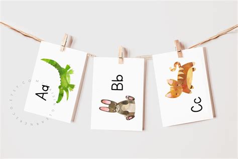 Animal ABC Flashcards Printable / Alphabet Cards Letter of - Etsy