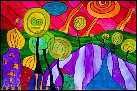 Hundertwasser, by Frogmum! (86/365) | Hundertwasser art, Art painting, Art projects