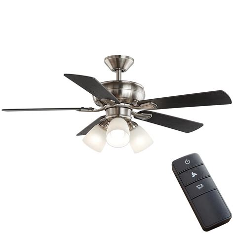 Reviews for Hampton Bay Riley 44 in. Indoor LED Brushed Nickel Ceiling Fan with Light Kit, 5 ...