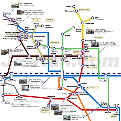 Kyoto train route guide. How to choose the best route by train to get the major spots? | JPRail ...