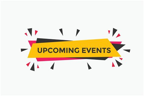 Upcoming events button. speech bubble. Upcoming events web banner template. Vector Illustration ...